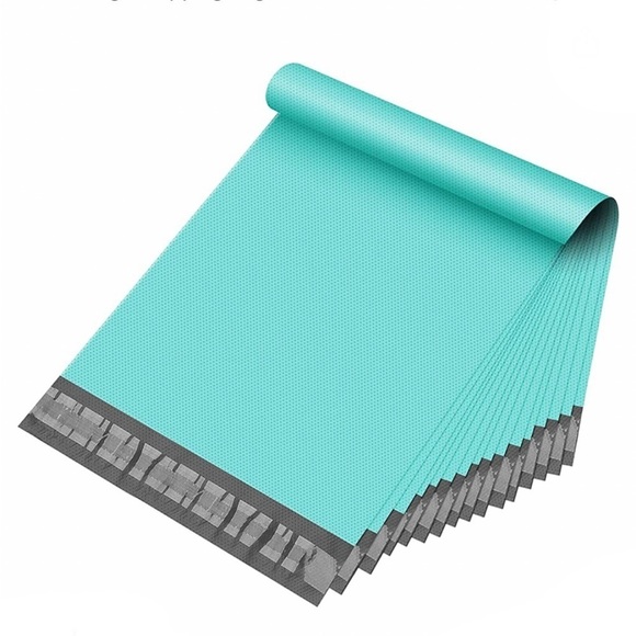 15 Embossed 6x9 Poly Mailers, Teal & 15 Thank you Stickers - Picture 6 of 9